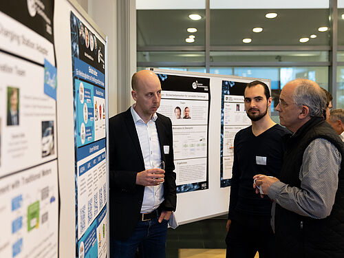 Die Preisträger erklären ihr Konzept in einer Poster-Session. Copyright: HGI, Schwettmann